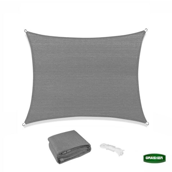 Grasher Τετράγωνο Πανί Σκίασης Γκρι 3.6x3.6m 180gr/m²