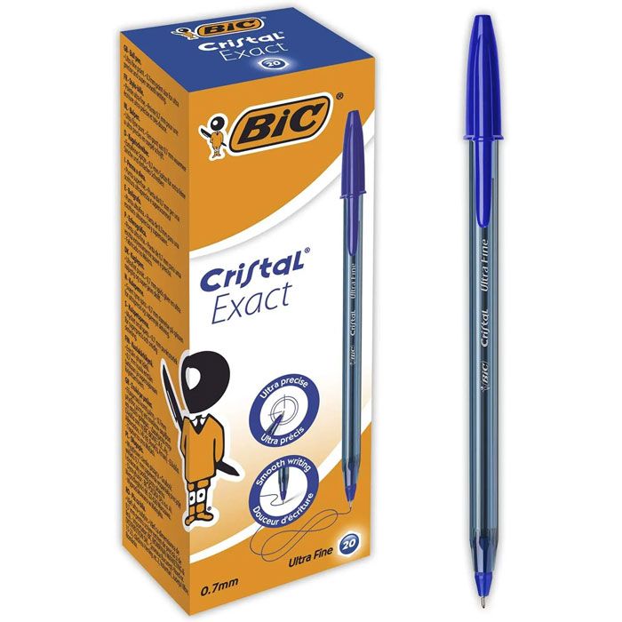 20 x Bic Cristal Exact Ultra Fine Ballpoint Pens 0,7mm Blue B-992605 | Skroutz Cyprus | Office Stationery
