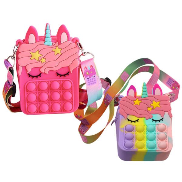 Bag For Kids Rainbow Pop Push Bubbles Cute Unicorn Silicone Creative Violet - skroutz cyprus