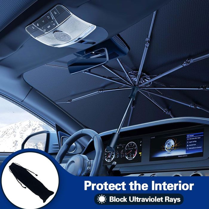 Εσωτερική ηλιοπροστασία αυτοκινήτου UV Umbrella | Windshield Sun Shade Umbrella | Foldable Car Umbrella | Sunshade | Skroutz Cyprus