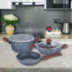 Berlinger Haus BH-7060 Forest Line Σετ Μαγειρικά Σκεύη από Αλουμίνιο Original Brown με Επίστρωση από Πέτρα 5τμχ