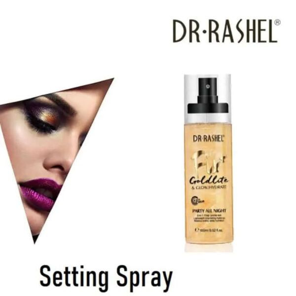 Dr Rashel Goldlite Fix Setting Spray 100ml – Σπρέι Σταθεροποίησης με Λάμψη & Ενυδάτωση για Όλους τους Τύπους Δέρματος