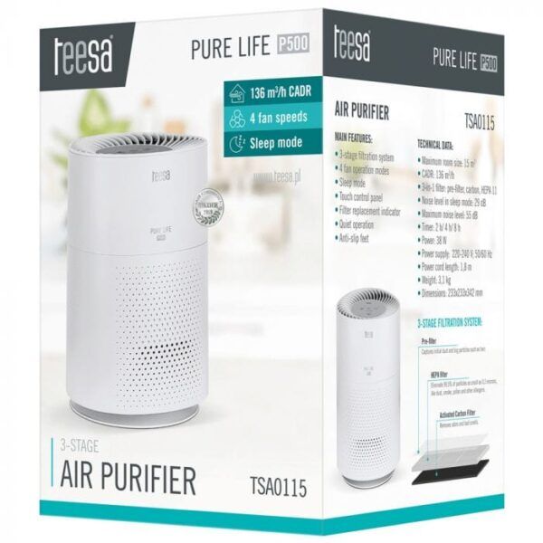Teesa TSA0115 Ιονιστής / Καθαριστής Αέρα 38W για Χώρους 15m²