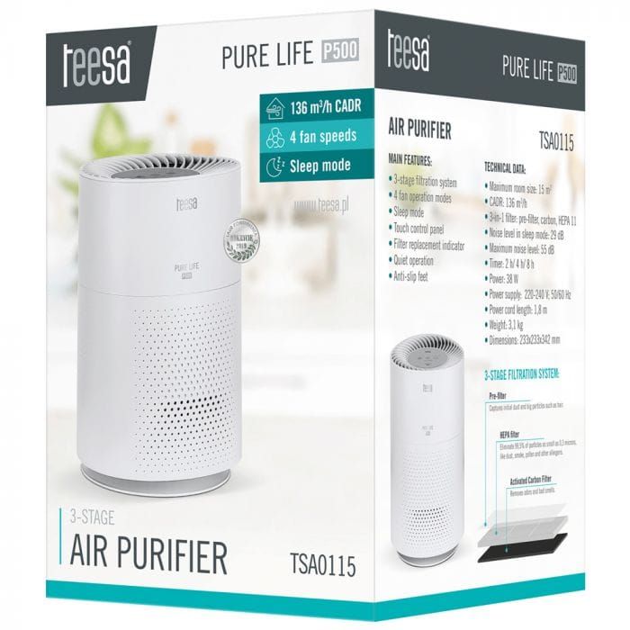 Teesa TSA0115 Ιονιστής / Καθαριστής Αέρα 38W για Χώρους 15m²