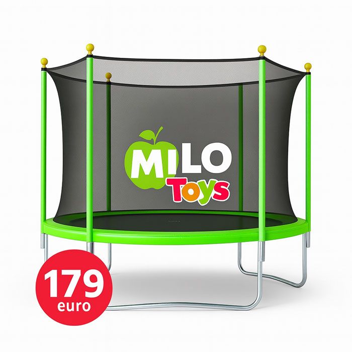 8ft Τραμπολίνο Ozzy 244cm με δίχτυ ασφαλείας για παιδιά, ιδανικό για κήπο και αυλή στην Κύπρο, διαθέσιμο από την αποθήκη Skroutz Ανθούπολη