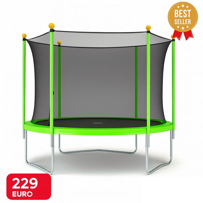 10ft Ozzy trampoline 305cm με δίχτυ ασφαλείας και σκάλα, ιδανικό για παιδιά και για κήπους στην Κύπρο, διαθέσιμο από την αποθήκη Skroutz Ανθούπολη