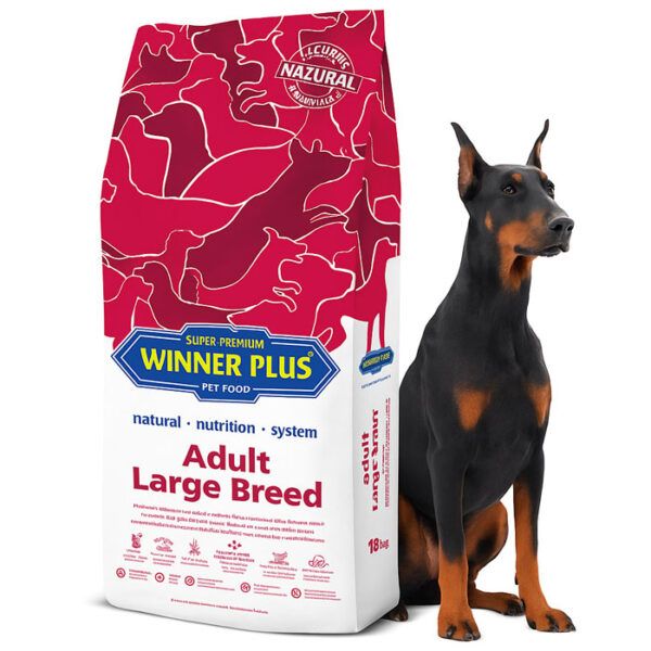 Winner Plus Adult Large Breed 18kg Ξηρά Τροφή για Ενήλικους Σκύλους Μεγαλόσωμων Φυλών με Καλαμπόκι Κοτόπουλο και Ρύζι | Winner plus cyprus