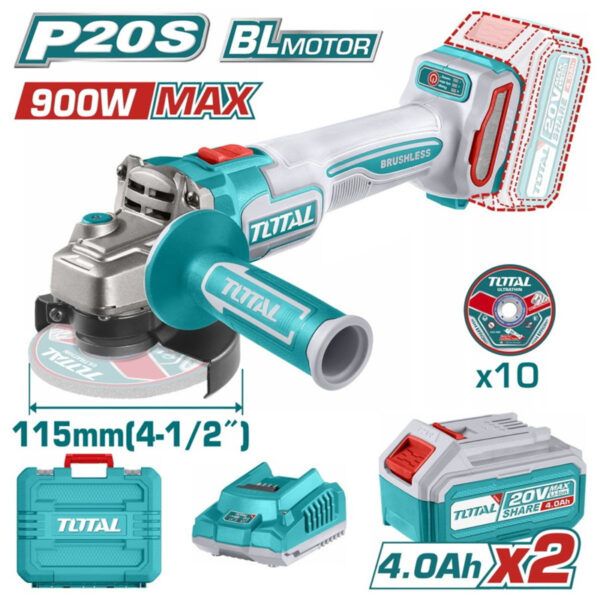 Total Τροχός Μπαταρίας Brushless με 2 x Μπαταρίες 4.0Ah TAGLI211542