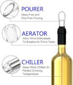 3-in-1 Stainless Steel Wine Chiller Stick with Aerator and Pourer Rapid Iceless Wine Cooler Wine Bottle Cooling Rod | Skroutz Cyprus