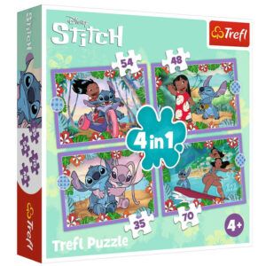 Puzzle 4in1 Crazy Day Lilo and Stitch Trefl 34633 | Toys Cyprus | Milo Toy Shop Cyprus | Skroutz Toys Lakatamia