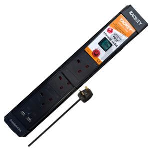 Premium-Line Power Strip with 3 sockets and 2xUSB-C PD and 2xUSB-A 3m